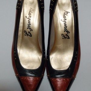 Vintage Margaret J. Black And Brown Pumps